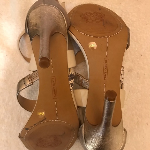 Vince Camuto rose silver Chakeetan leather sandals size 9 1/2 - Picture 13 of 15